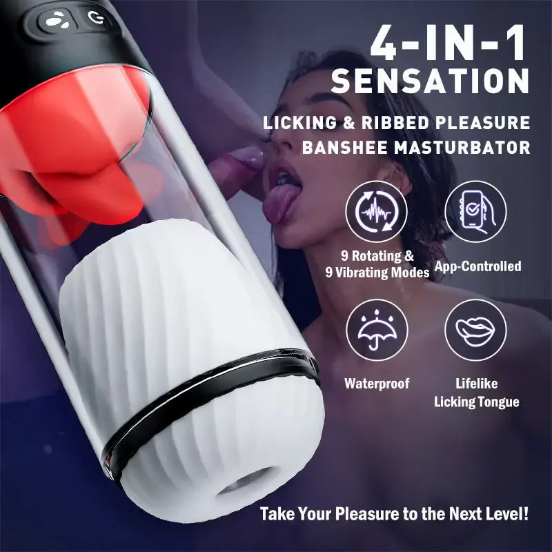 Redline: Masturbatore Orale · Leccata 360° · App · IPX7 Waterproof