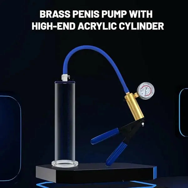 LuxaMax: Pompa per Pene Manuale 9" × 2,5" con Manometro e Impugnatura in Metallo
