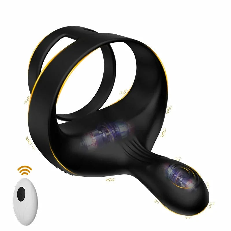 PR6: Anello Vibrante per Pene 3-in-1 · Telecomando · Stimolazione Perineale