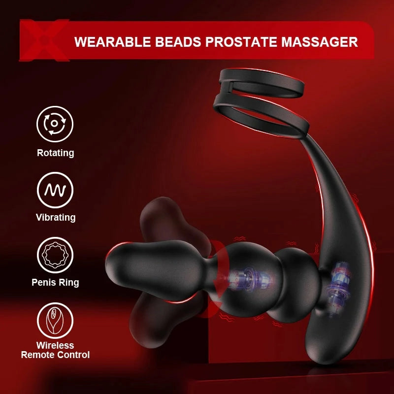 PM14: Massaggiatore Prostatico Rotante 360° con Doppio Motore e 9 Modalità