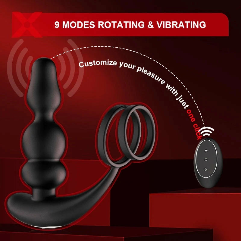 PM14: Massaggiatore Prostatico Rotante 360° con Doppio Motore e 9 Modalità