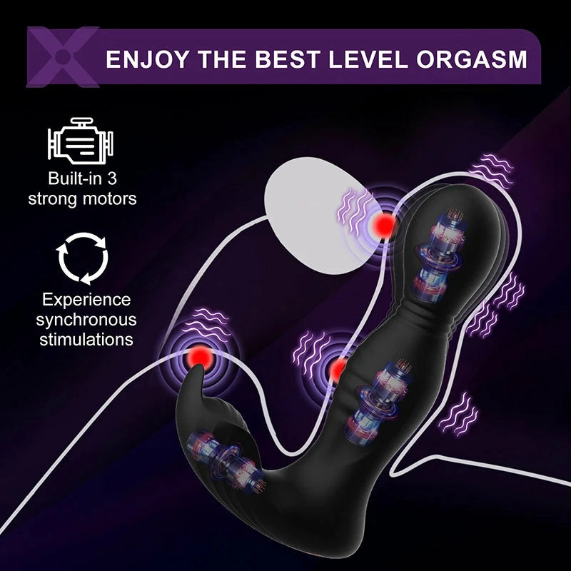 PM8: Massaggiatore Prostatico 3-in-1 con Rotazione 360°, Vibrazione e Stimolazione Perineale