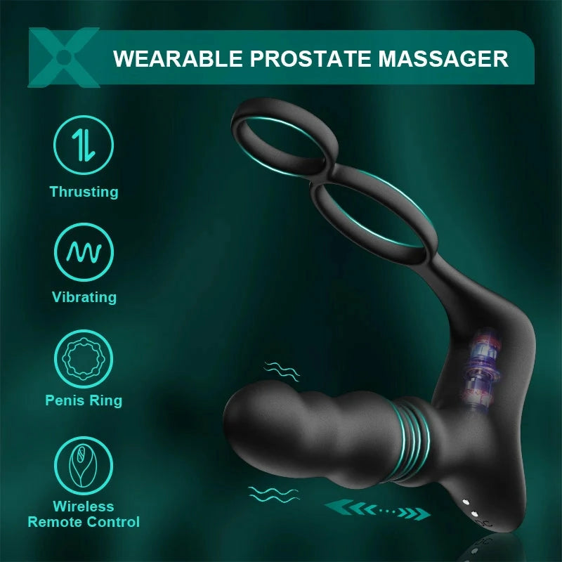 PM9: Massaggiatore Prostatico Automatico Hands-Free con 9 Modalità e Telecomando