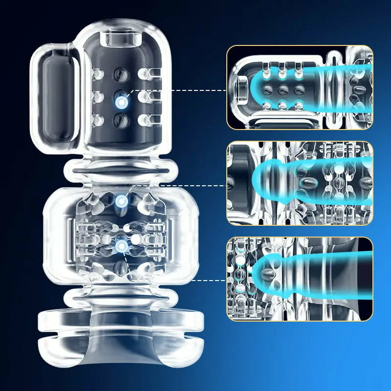 Conqueror: Masturbatore Wearable · Hands-Free · 9 Spinte × Vibrazioni · Sleeve 3D