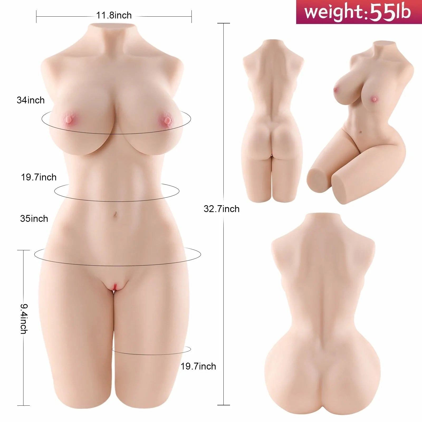 Aaliyah: 25 kg Mezzo Torso · Seno Pieno · Booty Rotondo · Doppio Canale