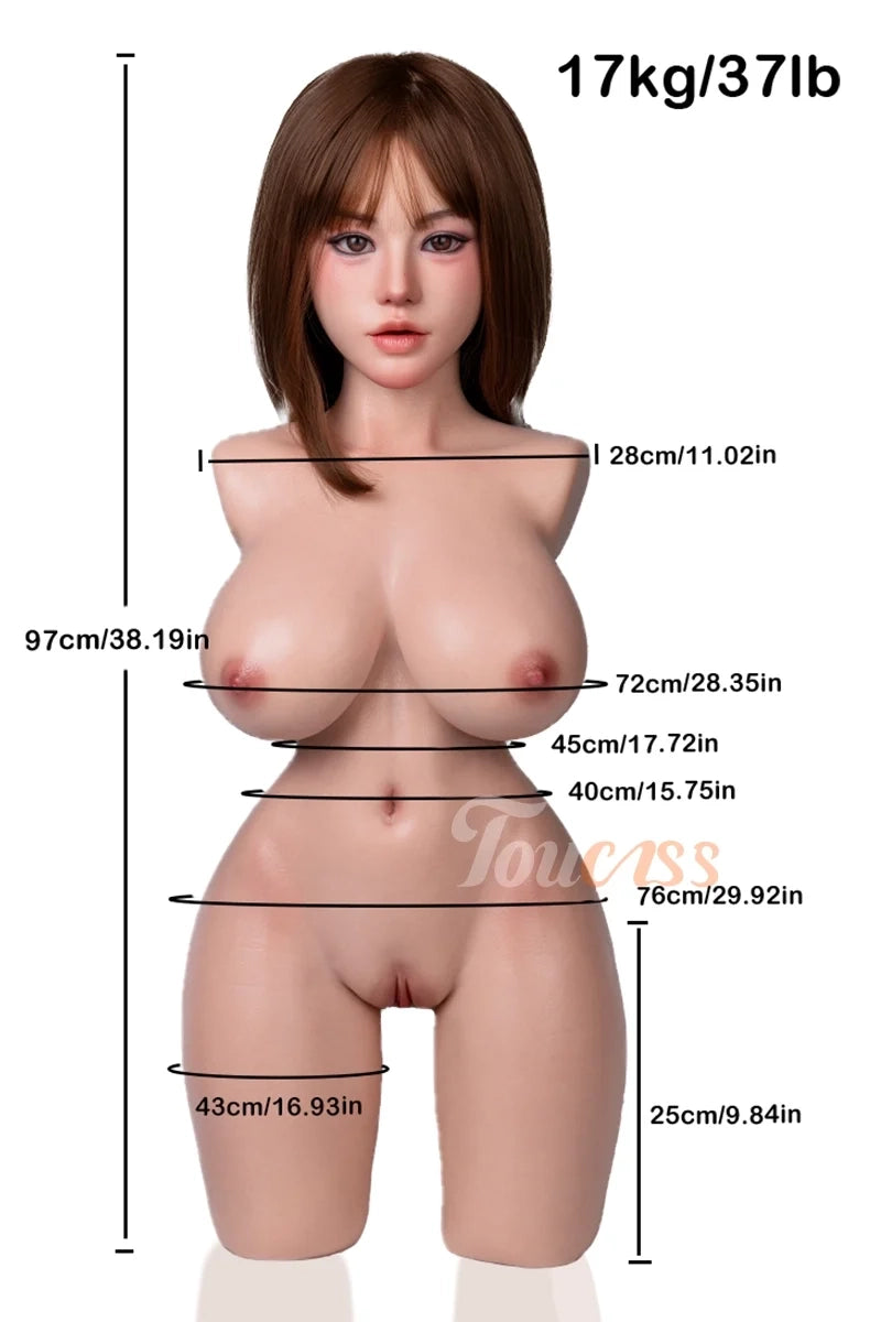 Yuna: torso bambola sessuale in silicone, viso giapponese e testa ROS