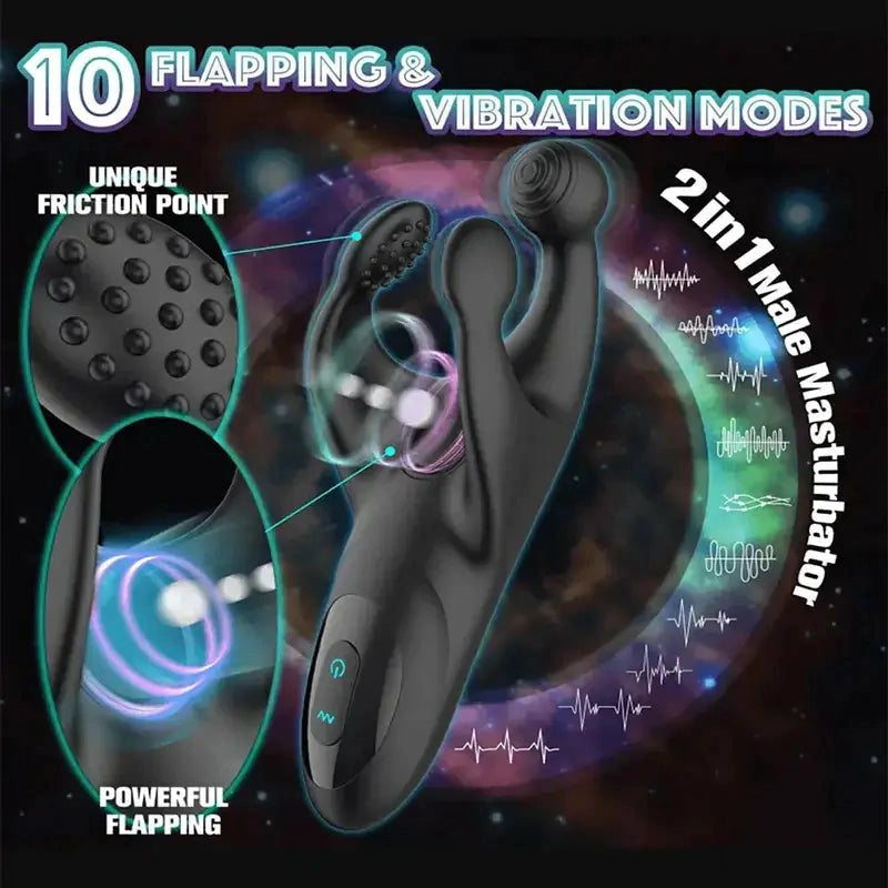 Vanguard: Stimolatore Glande 360° · Battito + Vibrazione · Portatile