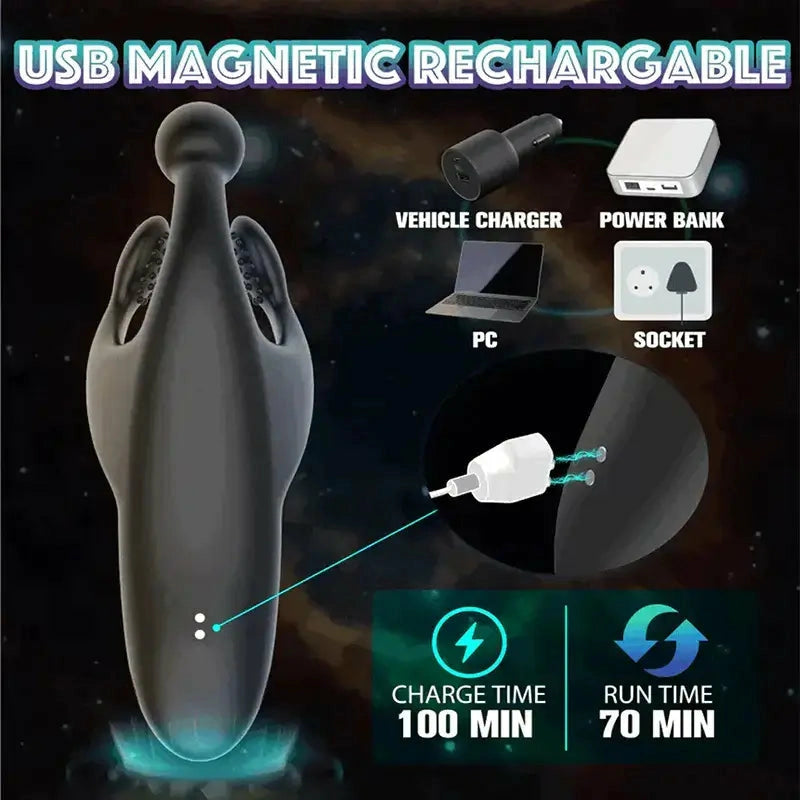 Vanguard: Stimolatore Glande 360° · Battito + Vibrazione · Portatile