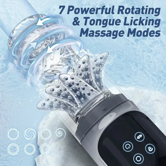 Hurricane: Pompa per Pene 2-in-1 · 7 Suction · 7 Rotazioni · Leccata