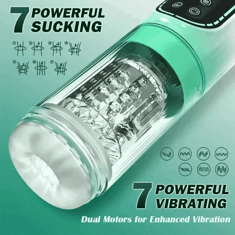 Vortex: Masturbatore 5-in-1 · Suzione · Leccata · 100% Waterproof