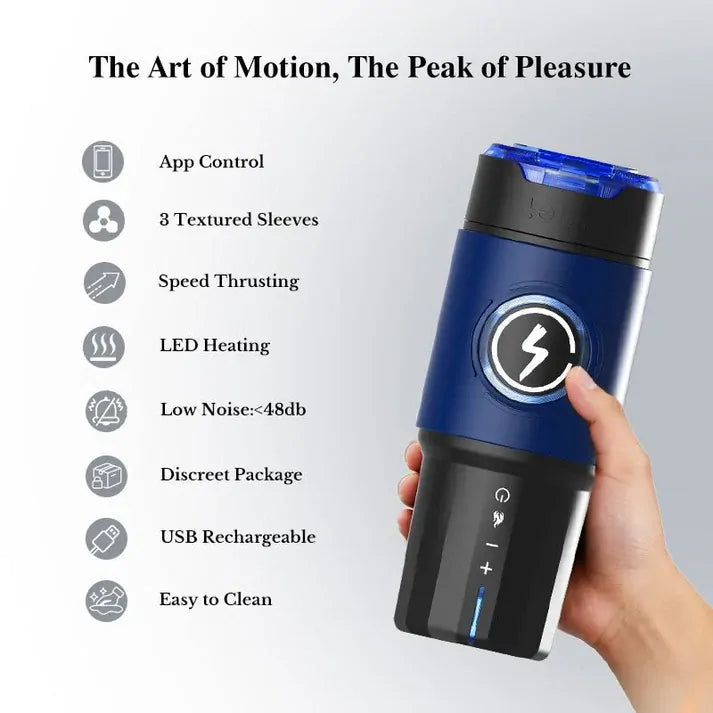 Leten ThermoPod Max: Masturbatore Automatico con 3 Sleeve, Calore Infrarosso e App