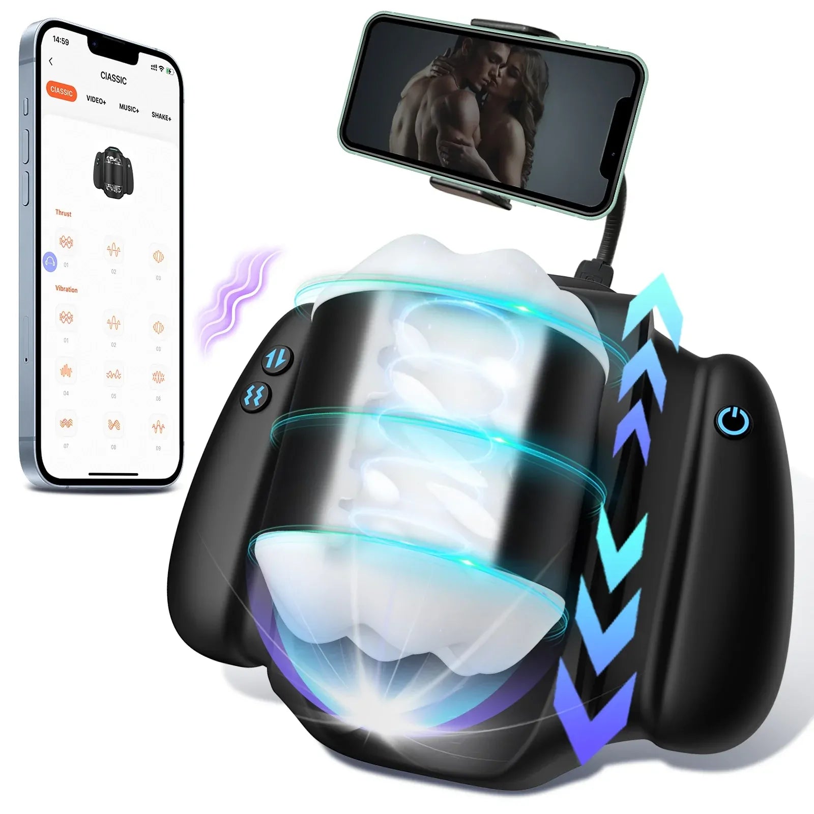 Dalton: Mini Masturbatore con App, 9 Vibrazioni e 3 Modalità di Spinta