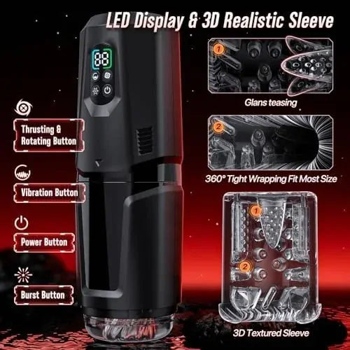 Avalon: Masturbatore Hands-Free · App · Rotazione · Burst · Ventosa