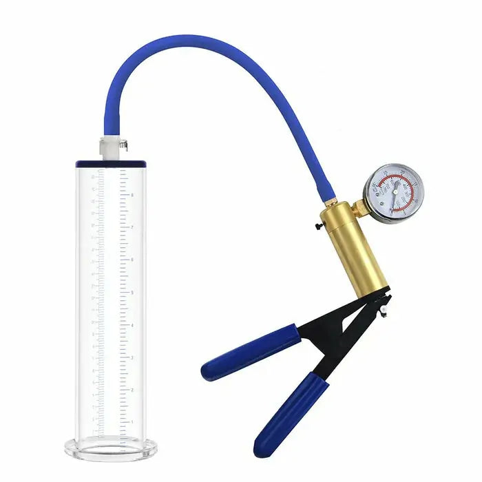LuxaMax: Pompa per Pene Manuale 9" × 2,5" con Manometro e Impugnatura in Metallo