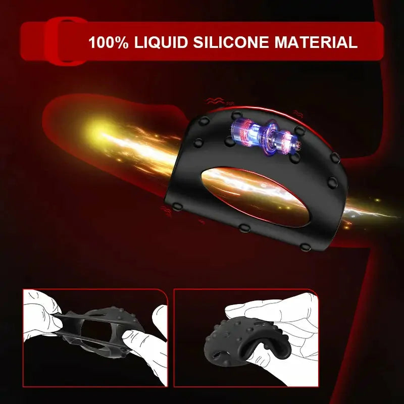 PR2: Anello Vibrante per Pene 2-in-1 con Sleeve Testurizzata e 10 Modalità