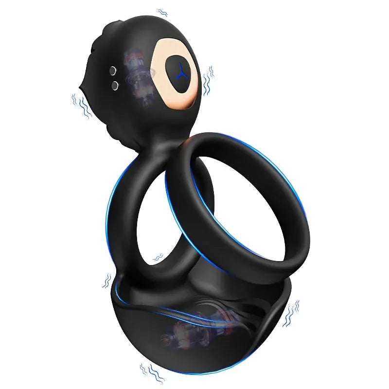 PR5: Anello Vibrante per Pene 3-in-1 con Massaggio Scrotale e Stimolatore per Partner