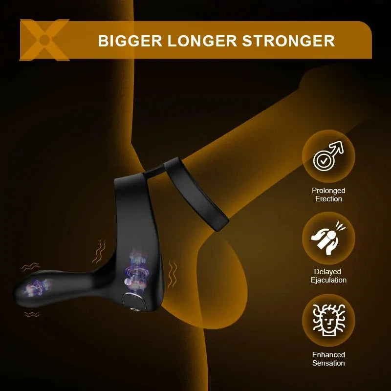 PR6: Anello Vibrante per Pene 3-in-1 · Telecomando · Stimolazione Perineale