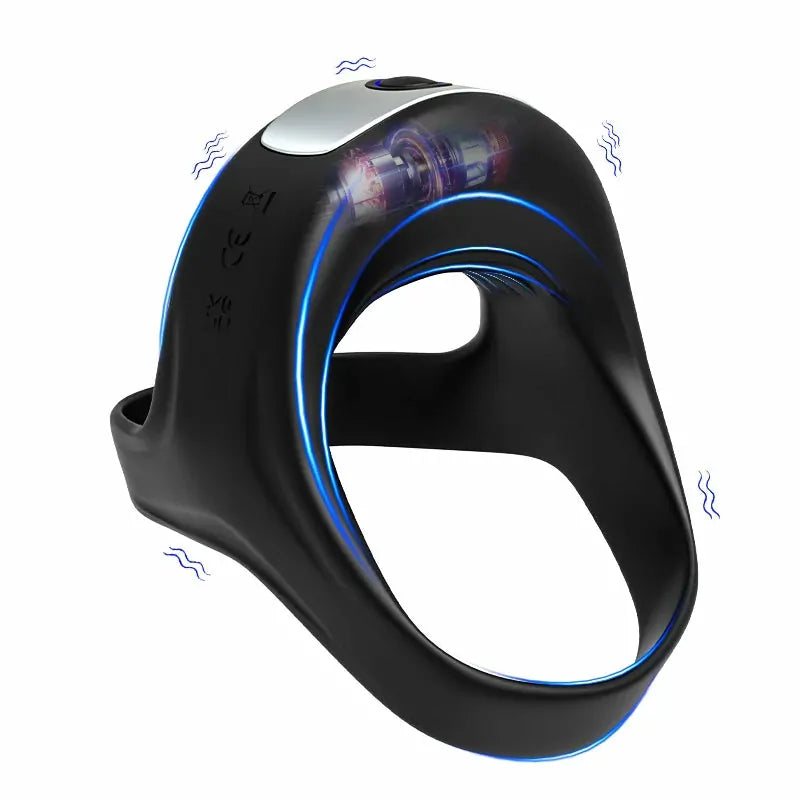 PR7: Anello Vibrante per Pene con Doppio Anello, Supporto Triangolare e 10 Modalità