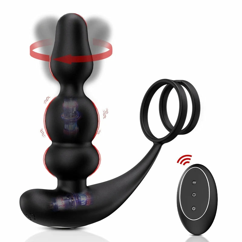PM14: Massaggiatore Prostatico Rotante 360° con Doppio Motore e 9 Modalità