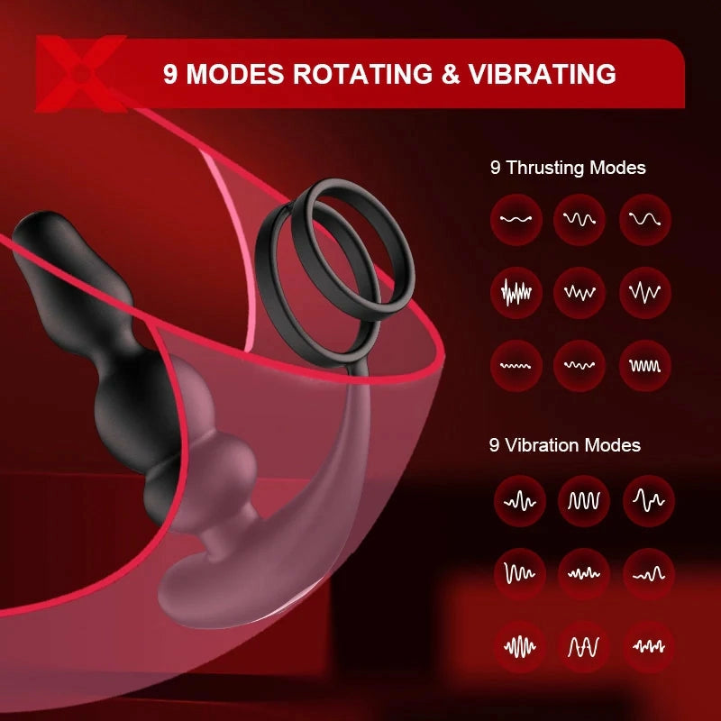 PM14: Massaggiatore Prostatico Rotante 360° con Doppio Motore e 9 Modalità