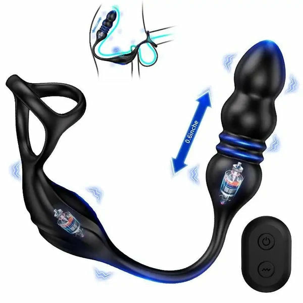 PM6: Massaggiatore Prostatico Automatico con 9 Spintee, Vibrazione e Telecomando