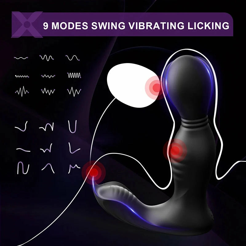 PM8: Massaggiatore Prostatico 3-in-1 con Rotazione 360°, Vibrazione e Stimolazione Perineale