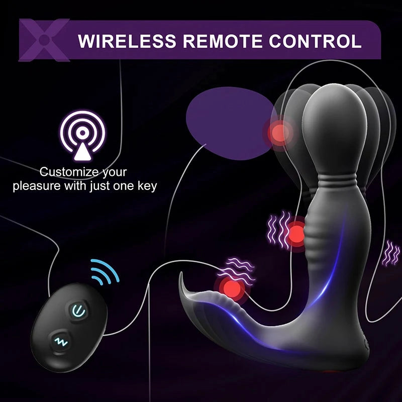 PM8: Massaggiatore Prostatico 3-in-1 con Rotazione 360°, Vibrazione e Stimolazione Perineale