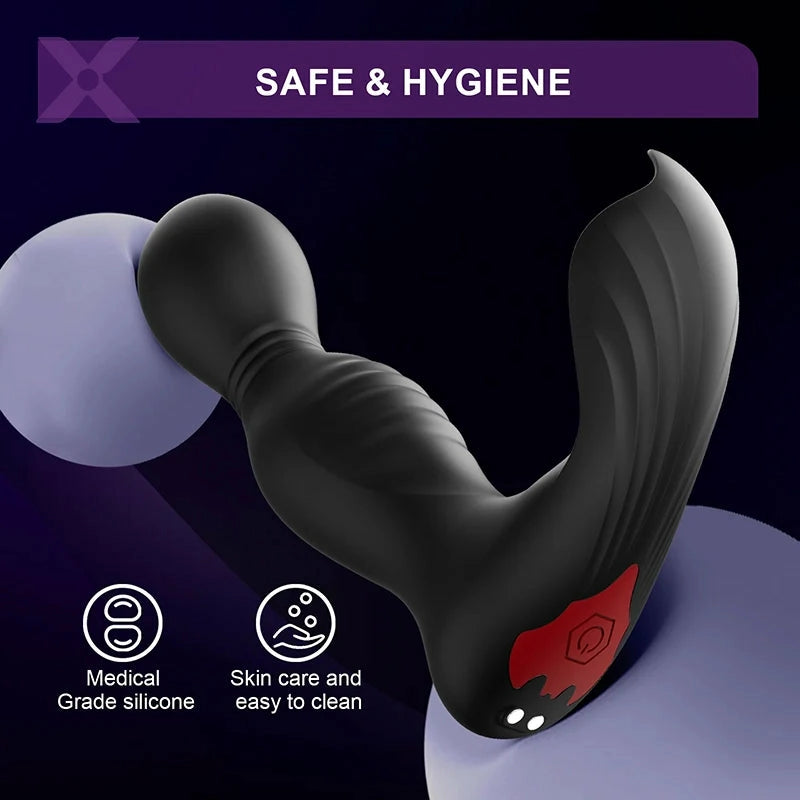 PM8: Massaggiatore Prostatico 3-in-1 con Rotazione 360°, Vibrazione e Stimolazione Perineale