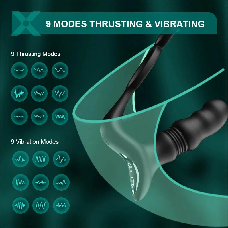PM9: Massaggiatore Prostatico Automatico Hands-Free con 9 Modalità e Telecomando