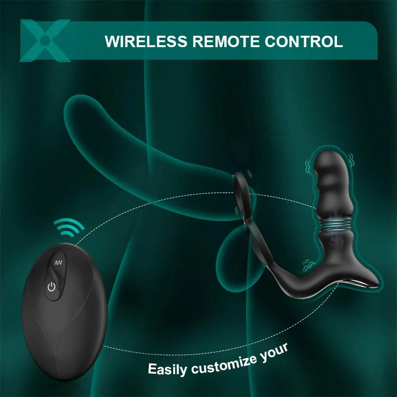 PM9: Massaggiatore Prostatico Automatico Hands-Free con 9 Modalità e Telecomando
