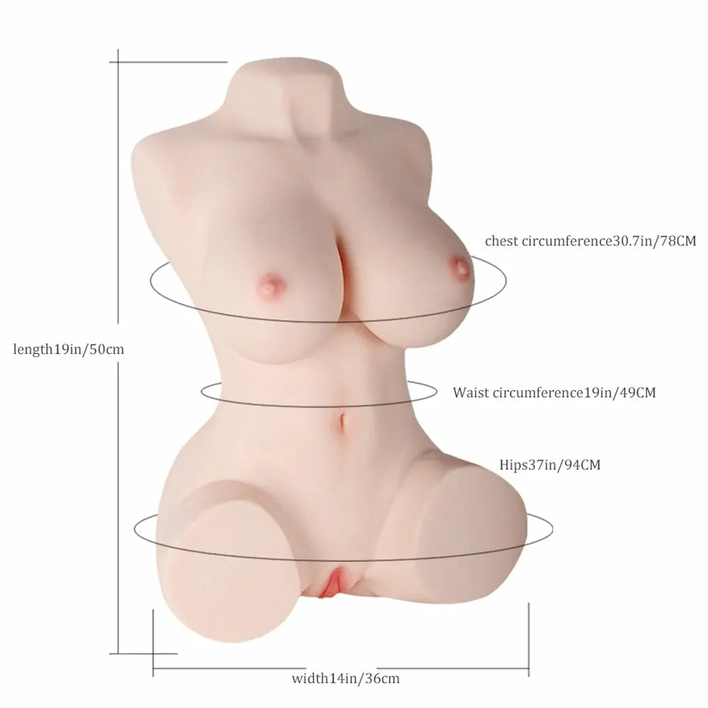 Lucinda: 13,5 kg Mezzo Torso · Seno in Gel · Curve Morbide · 2 Canali