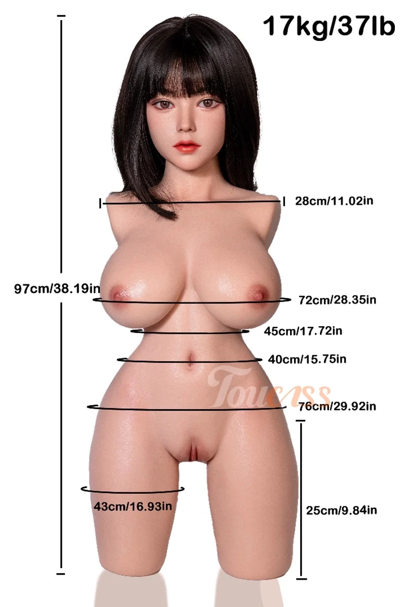 Reina: torso bambola sessuale giapponese, testa ROS e seno in gel