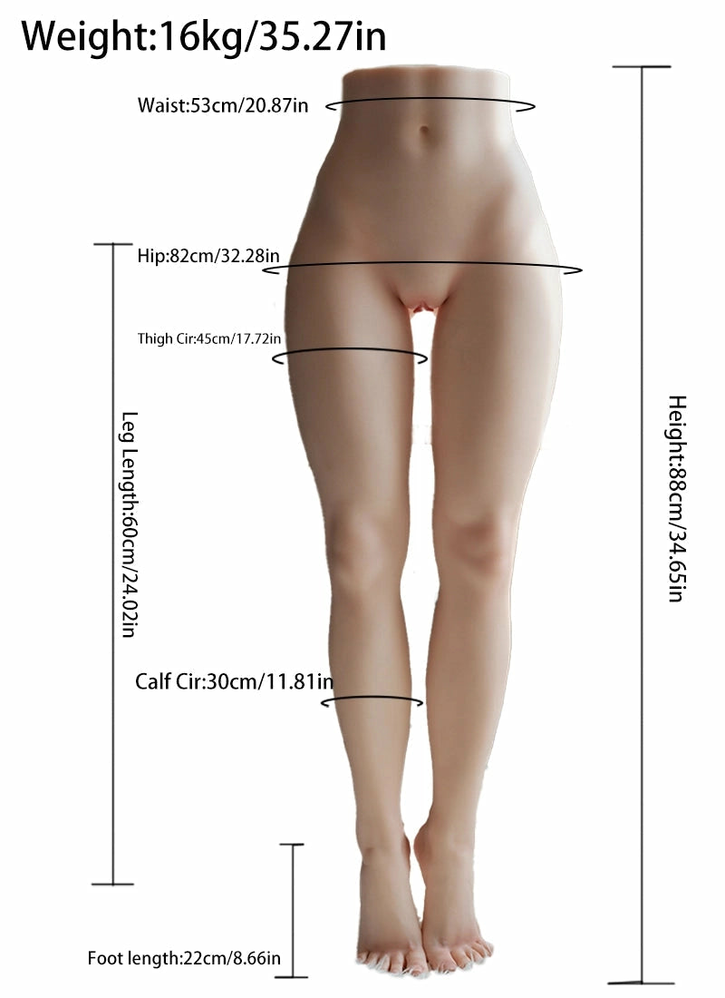 Doris: bambola sessuale con gambe in silicone, ingresso stabile