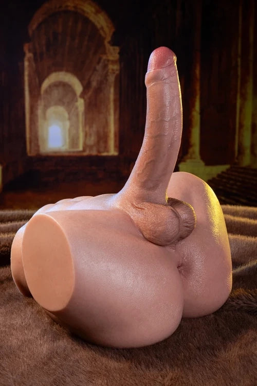 Kane: torso sessuale maschile in silicone, dildo a doppio strato